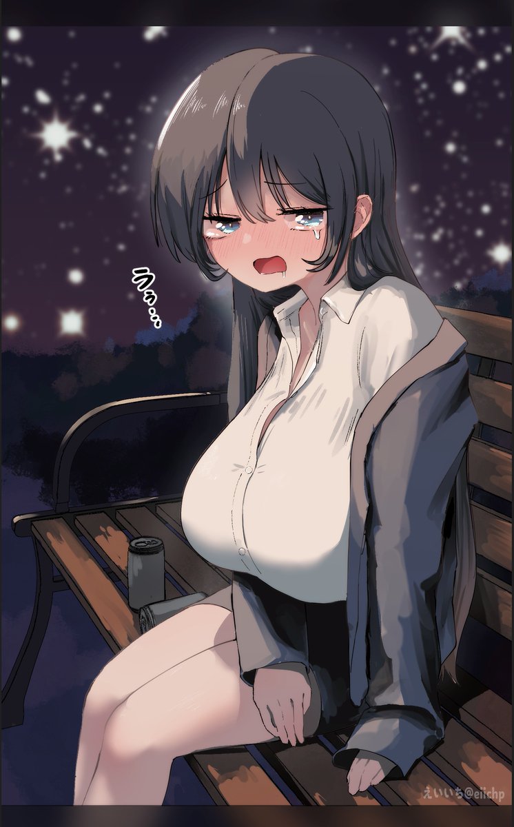 ずり騎士さんのヤンマガでの新連載「社長と酒と星」より、社長こと井筒怜奈ちゃんを描きました! 