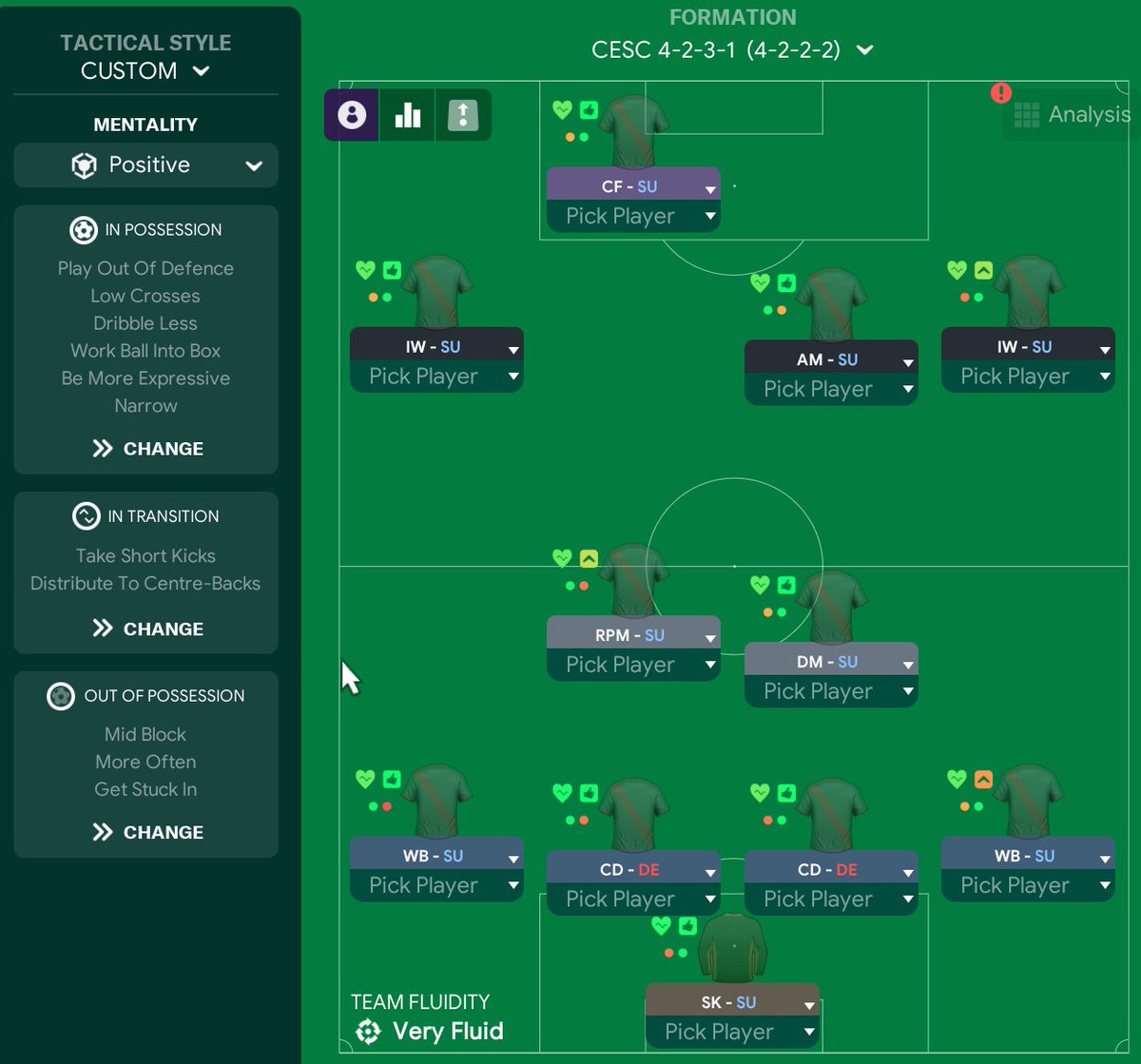 My breakdown of Cesc Fàbregas’ system at Como 🇮🇹

🔄 4-2-3-1 morphs into a 4-2-2-2 📦
🧲 DMs stay close in buildup to bait the press
📏 Wingers hold width to stretch the backline
🧠 CF &amp; AM operate in tight pockets — the "second box"
#FM24 #Tactics #Como #CescFabregas