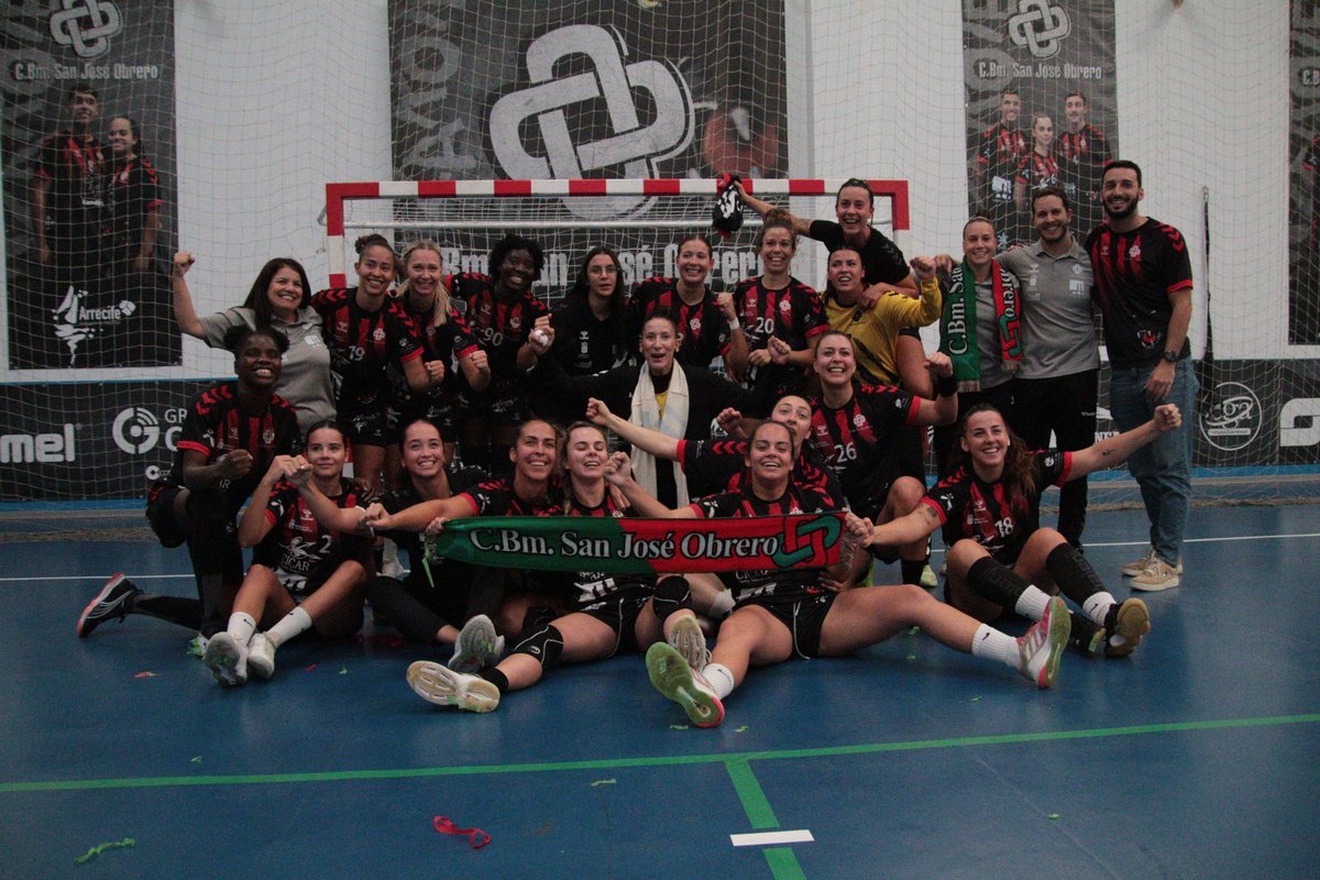 💚 ¡𝐁𝐢𝐞𝐧𝐯𝐞𝐧𝐢𝐝𝐚𝐬 𝐚 𝐥𝐚 #LigaGuerrerasIberdrola, <a href="/BMSanJoseObrero/">C.D.Balonmano San Jose Obrero</a>!

👏 ¡Gran trabajo del equipo lanzaroteño, que se ha clasificado con una jornada por disputarse en #DHOroFem! 

⏳ ¡Os estamos esperando!

#⃣ #SheLovesHandball #Balonmano