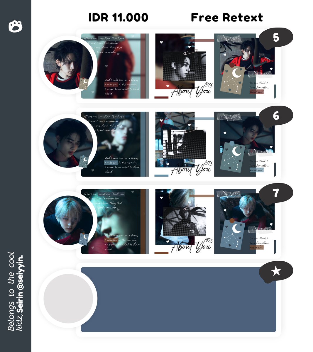 seiyyin's tweet photo. ⓘ 🥣 today’s menu!

💬 layout ready stock Jay, Sunghoon, Jake, Sunoo, Heeseung, Ni-Ki, &amp; Jungwon Enhypen 
⭐️💢: { IDR 11.000/each }

free retext _ get ava png only 🏷 DM untuk jemput! 🧩🧢

kindly help to spread, cheers ♥︎ #zonauang https://t.co/Vl8SWKdPst