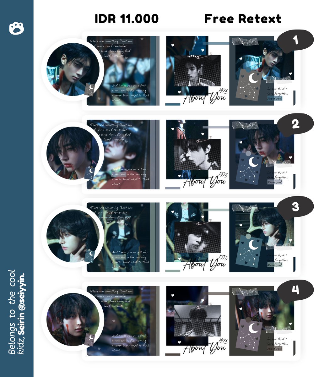 seiyyin's tweet photo. ⓘ 🥣 today’s menu!

💬 layout ready stock Jay, Sunghoon, Jake, Sunoo, Heeseung, Ni-Ki, &amp; Jungwon Enhypen 
⭐️💢: { IDR 11.000/each }

free retext _ get ava png only 🏷 DM untuk jemput! 🧩🧢

kindly help to spread, cheers ♥︎ #zonauang https://t.co/Vl8SWKdPst