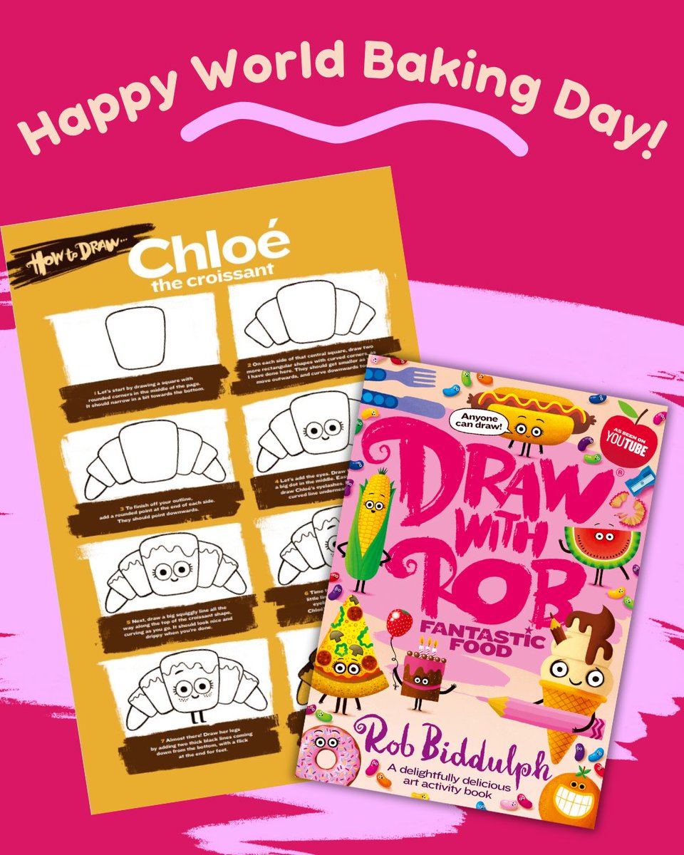 HarperCollins Children's Books (@harpercollinsch) on Twitter photo πHappy World Baking Day!π
To celebrate, we've got a delicious treat for you with a sneak peek at Draw with Rob: Fantastic Food by <a href="/RobBiddulph/">Rob Biddulph</a> coming June 5th! Follow the link to learn how to draw Chloe the Croissant! π₯ π bit.ly/43q3RMK πHappy World Baking Day!π
To celebrate, we've got a delicious treat for you with a sneak peek at Draw with Rob: Fantastic Food by <a href="/RobBiddulph/">Rob Biddulph</a> coming June 5th! Follow the link to learn how to draw Chloe the Croissant! π₯ π bit.ly/43q3RMK