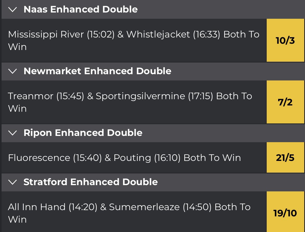 Sunday Racing Boosted Doubles! 🤩

pricedup.bet 18+ GambleAware