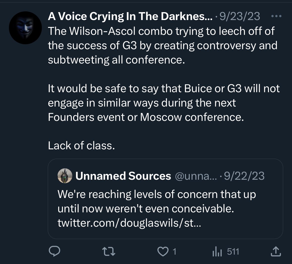 Is2C's tweet photo. @JKHomestead @TomBuck @G3Conference This was one of them. Looks like he locked it down. Nothing says transparency and repentance like hiding your sins behind a locked account. 
https://t.co/It1MZS2JnY https://t.co/o2MxfZRCqK