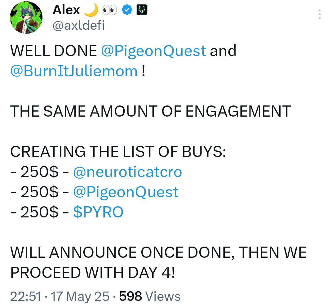 Good morning #crofam, and happy Sunday! ☀️

I wanted to thank <a href="/axldefi/">Alex🌖⃤</a> for these initiatives that allow new realities like ours to gain recognition within Crofam!

I also take this opportunity to remind you that you can find $NEURO in the swap of <a href="/wolfswapdotapp/">Wolfswap | Swap & Earn</a> at this address.