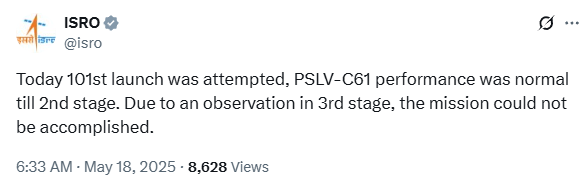 CodeWithNafees's tweet photo. Not every flight always reaches heights, but every attempt lays the foundation for the future.

@isro ISRO https://t.co/0pYwDR9K9Y