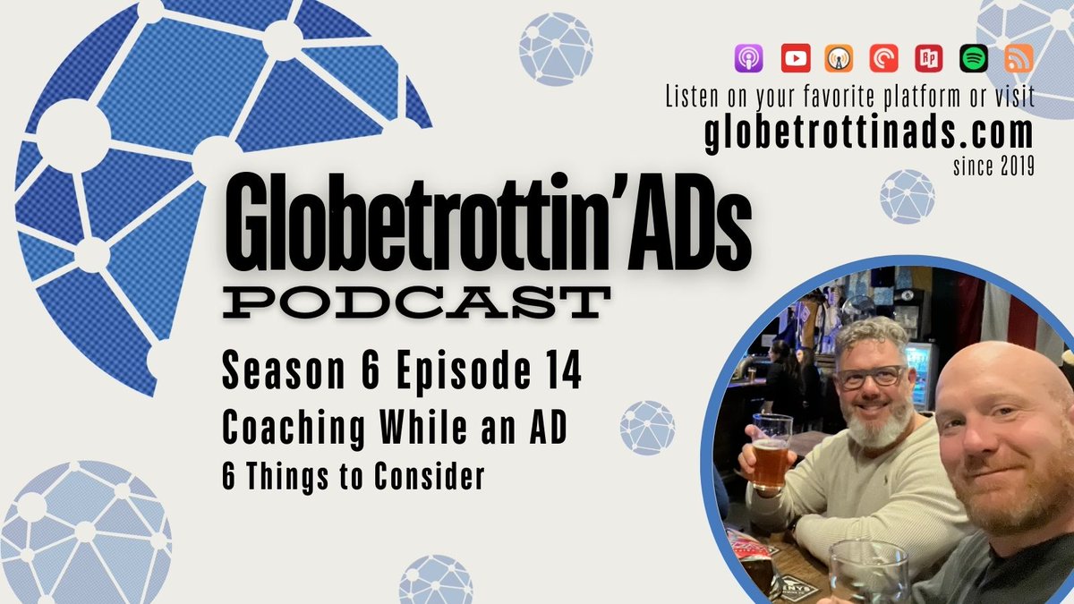 It's been a minute but we are back with another GTAD episode 🎙️

Coaching while we are the AD is something we could do out of necessity or desire but either way check out these 6 things to consider

Listen here: shorturl.at/DKX2o 

#internationalschool #globetrottinads