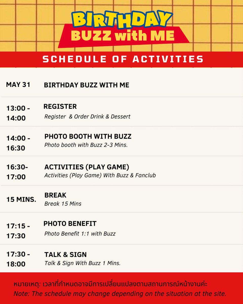 BUZZZONEE's tweet image. รายละเอียดงานวันเกิด Birthday Buzz With Me ค้าบบบบ 

ขอแจ้งรายละเอียด, กำหนดการ และ วิธีการเดินทางมาร่วมงาน ที่คาเฟ่ @thingamabobs_c 

📆 Date : 31 May 2025
⏰ Time : 14:00 - 18:00 น.
📌 Location :  BTS Wuttakad Exit 2
🧁 Cafe : @thingamabobs_c 

Note*…