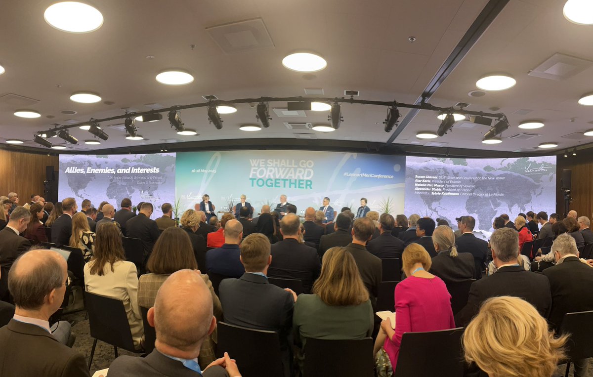 Final session of #LennartMeriConference 2025 by <a href="/ICDS_Tallinn/">ICDS Tallinn</a> “Allies, Enemies and Interests” now live with a good start reminding us of the risk of “velociraptors”learning new tricks but also of Estonia’s 3rd place <a href="/Eurovision/">Eurovision Song Contest</a> . Tune in ⏩️ lmc.icds.ee