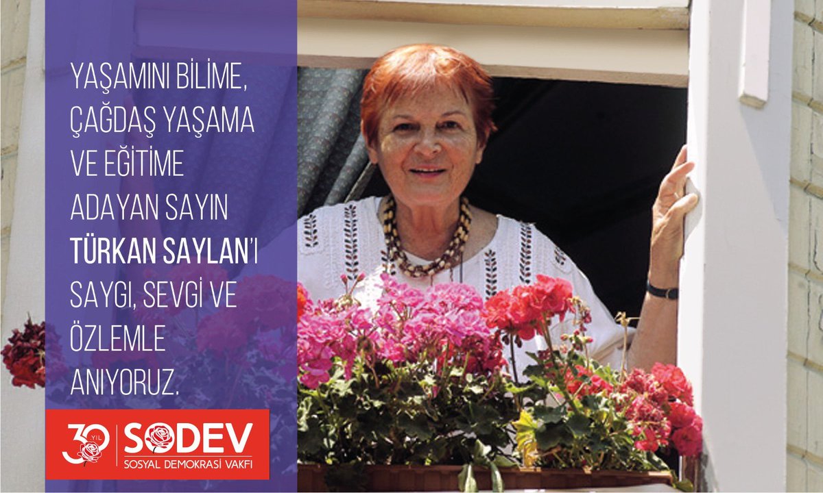 Yaşamını bilime, çağdaş yaşama ve eğitime adayan, SODEV'in 2005 yılı "İnsan Hakları, Demokrasi, Barış ve Dayanışma Ödülü"nün sahibi, Değerli #TürkanSaylan'ı, aramızdan ayrılışının 16. yılında saygı, sevgi ve özlemle anıyoruz.