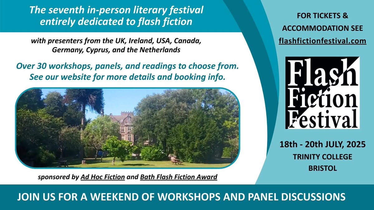 Bath Flash Fiction (@bathflashaward) on Twitter photo More details on #flashfiction events coming up soon in the South West in this post! Inc the Flash Fiction Festival we sponsor 18-20 July & <a href="/nationalflashfd/">National Flash Fiction Day</a> 14 June All welcome whether familiar with or new to flash bathflashfictionaward.com/2025/05/late... More details on #flashfiction events coming up soon in the South West in this post! Inc the Flash Fiction Festival we sponsor 18-20 July & <a href="/nationalflashfd/">National Flash Fiction Day</a> 14 June All welcome whether familiar with or new to flash bathflashfictionaward.com/2025/05/late...