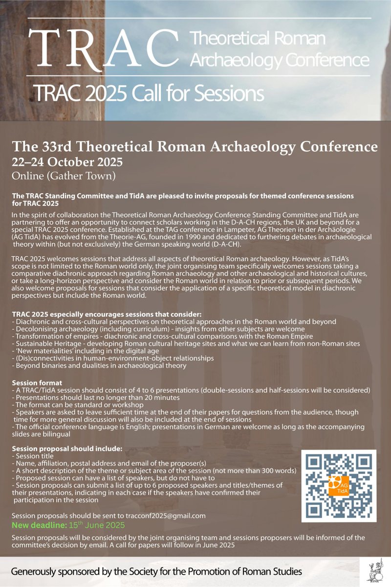 Did you miss the deadline for our Call for Sessions? 
No worries!

TRAC25 CALL FOR SESSION PROPOSALS HAS BEEN EXTENDED! 

Please direct all session proposals to: 
tracconf2025@gmail.com 
(New Deadline: 15th June 2025)