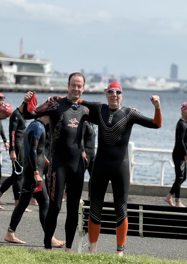 Mens sana in corpore sano: the #Yokohama #triathlon is a nice occasion to get ready for busy weeks at the #Expo #Osaka 2025 - for all ages! Both my predecessor (now ambassador in Seoul) and I participated in age group 60+ and, typically Japan, there’s even an age group 80+!