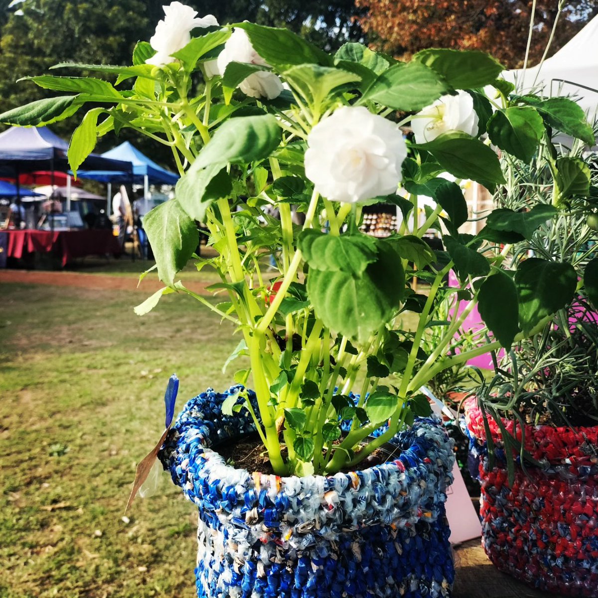We’re hooked on upcycling and all set at the  Hout Bay Village Market! 
Pop by &amp; check out our beautiful bags and planters, all crocheted from upcycled plastic.
Good for the planet, great for gifting, and fabulous for your vibe.
Crocheted with love and purpose.
💫🛍️🪴