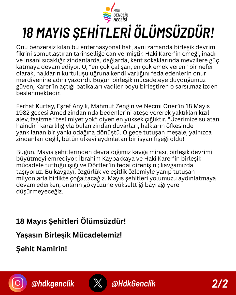 18 Mayıs Şehitleri Ölümsüzdür!