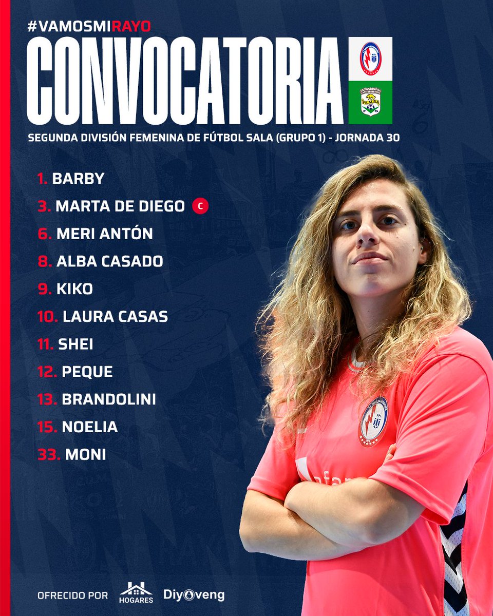 Rayo Majadahonda Fútbol Sala (@rmajadahondafs) on Twitter photo ¡Ya tenemos convocatoria para el partido del sábado frente a <a href="/vilalba_fs/">Grupo Forma-t Vilalba FS</a> !
#VamosMiRayo⚡️⚪️🔵🔴 ¡Ya tenemos convocatoria para el partido del sábado frente a <a href="/vilalba_fs/">Grupo Forma-t Vilalba FS</a> !
#VamosMiRayo⚡️⚪️🔵🔴
