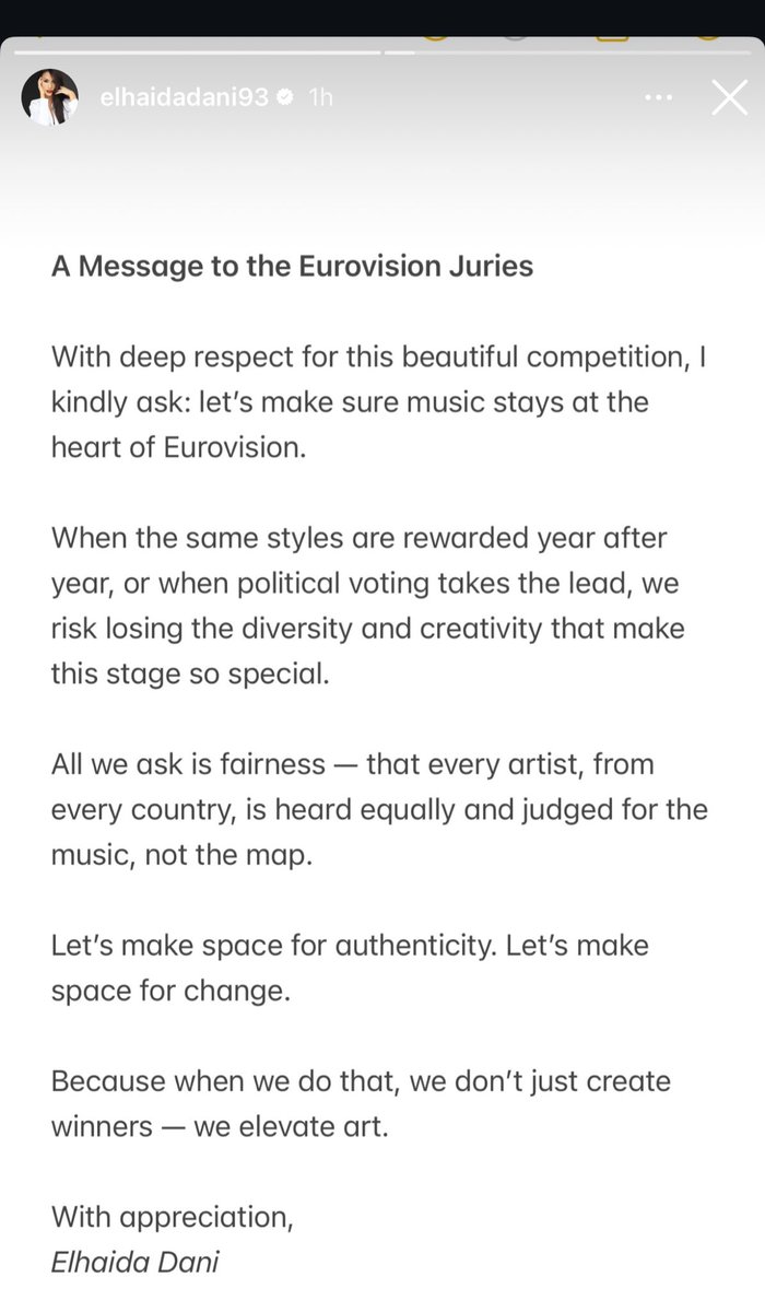 lourikah_'s tweet photo. Elhaida Dani - artistic director of ‘Festivali Kenges’ - releases a statement about the decision of the jury yesterday. 
#Eurovision #Eurovision2025 #ESC #ESC2025 https://t.co/UxpETIepp0