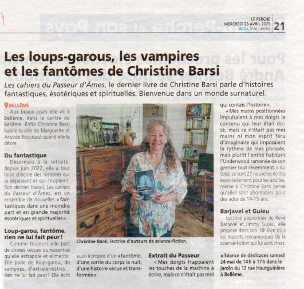 Attali3's tweet photo. Un article du #JournalduPerche, sur la parution de mon anthologie de nouvelles fantastiques, ésotériques et spirituelles : Les cahiers du Passeur d'Âmes.
Bon dimanche !
#litterature #livre #anthologie #fantastique #auteure #ésotérisme #spiritualité #5senseditions #leperche https://t.co/8aOYdQrXIn