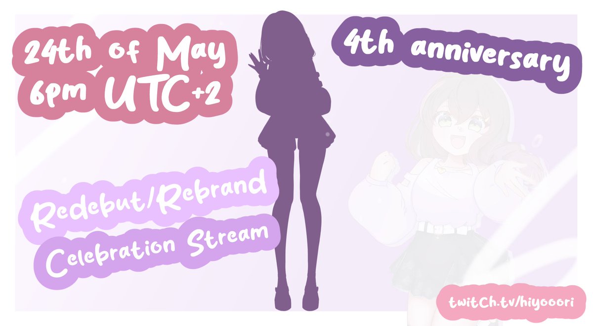 HiyoooriA's tweet photo. possibly last teaser cause stressful week ahead but I'm excited to see you guys! 
(graphic design is not my passion, I'm so sorry)
✦Saturday, May 24th, 6pm UTC+2! 
#envtuber #vtuberdebut #vtuberuprising https://t.co/LMDMl4aqZ4