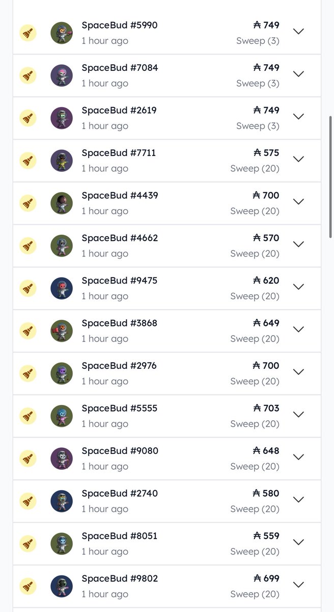 Dang, someone swept another 20 <a href="/spacebudznft/">SpaceBudz</a> 👀