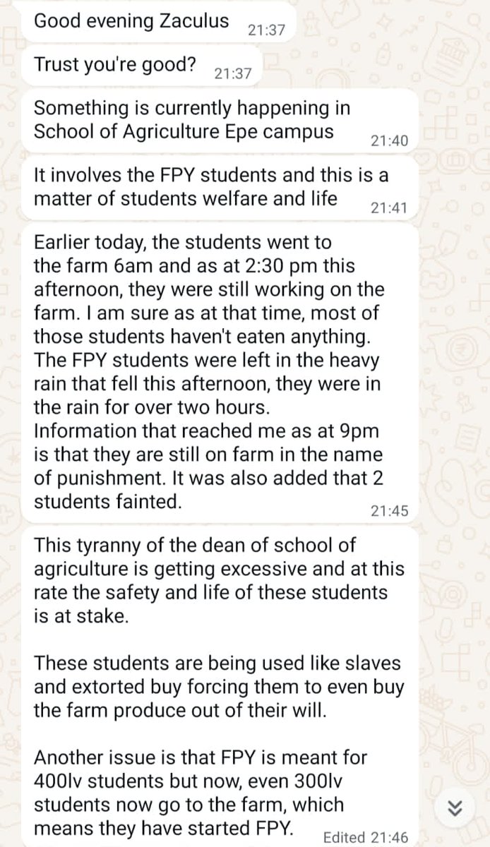 This is pure wickedness
#LASUEPESTUDENTLIVESMATTERS
#LASUEPESTUDENTLIVESMATTERS
#LASUEPESTUDENTLIVESMATTERS

<a href="/LASUOfficial/">Lagos State University</a>
<a href="/jidesanwoolu/">Babajide Sanwo-Olu</a> <a href="/LasuAdvocacy/">CAMPUS ADVOCACY🗣️</a> <a href="/Lasusuofficial_/">Lasusu_official</a>