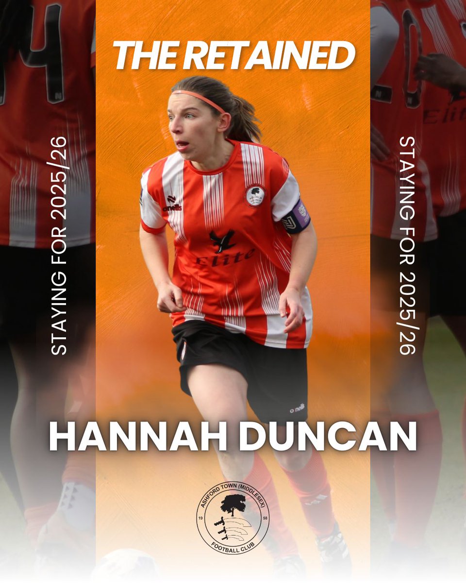 AshfordTownWFC's tweet image. 🔒 The Retained | 2025/26 
SKIPPER STAYS!!
Captain @Hannah_Duncan89 commits for the new season 🍊 🧡