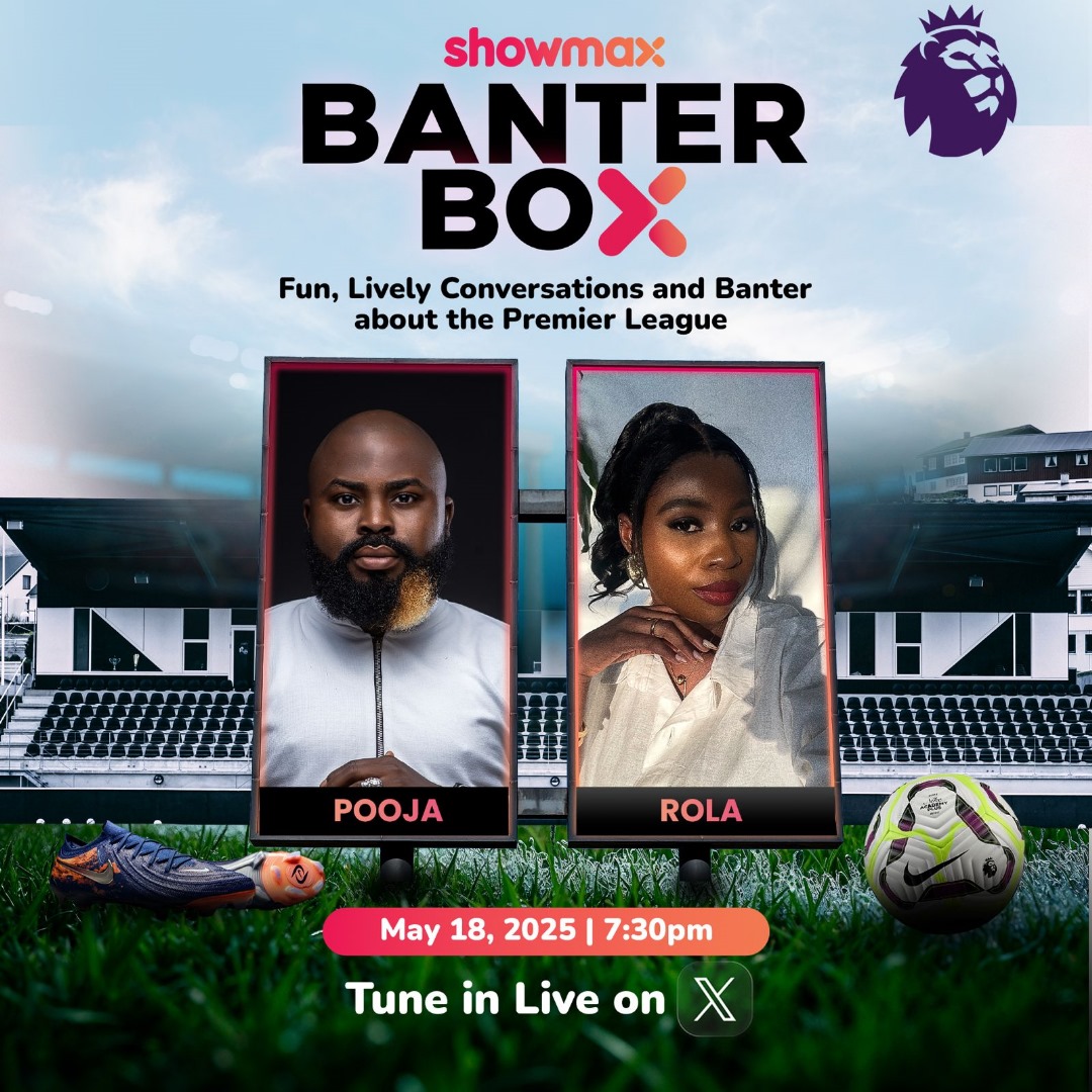 ShowmaxNG's tweet photo. Today's banter will be brutal and you don't want to miss it
Catch @PoojaMedia and @kofoworola__a tonight at 7:30PM
We can't wait to see you
Don’t say we didn’t warn you.
https://t.co/SZwgaidaLX
#ShowmaxBanterBox https://t.co/yv2j63SpCX