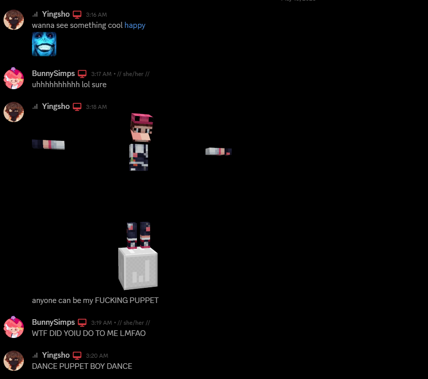 average 3am convo with <a href="/BunnySimpstwts/">BunnySimps Ი︵𐑼</a>