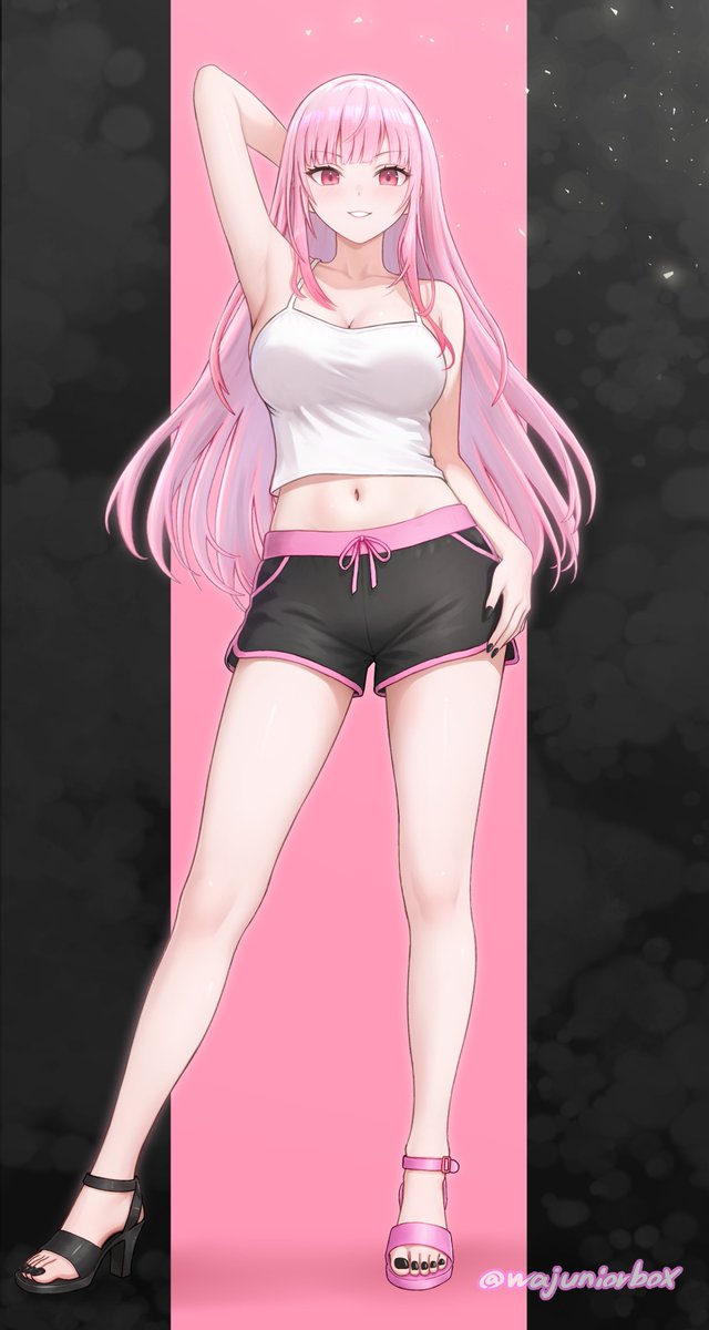 shorts, camisole, 
#callillust