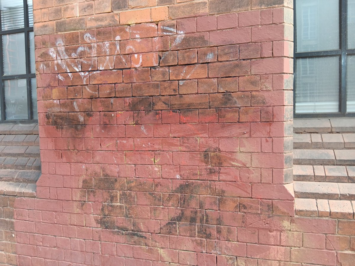 Graffiti removal Sunday and a new tag on the old Cold Store on Digbeth High Street. All removed