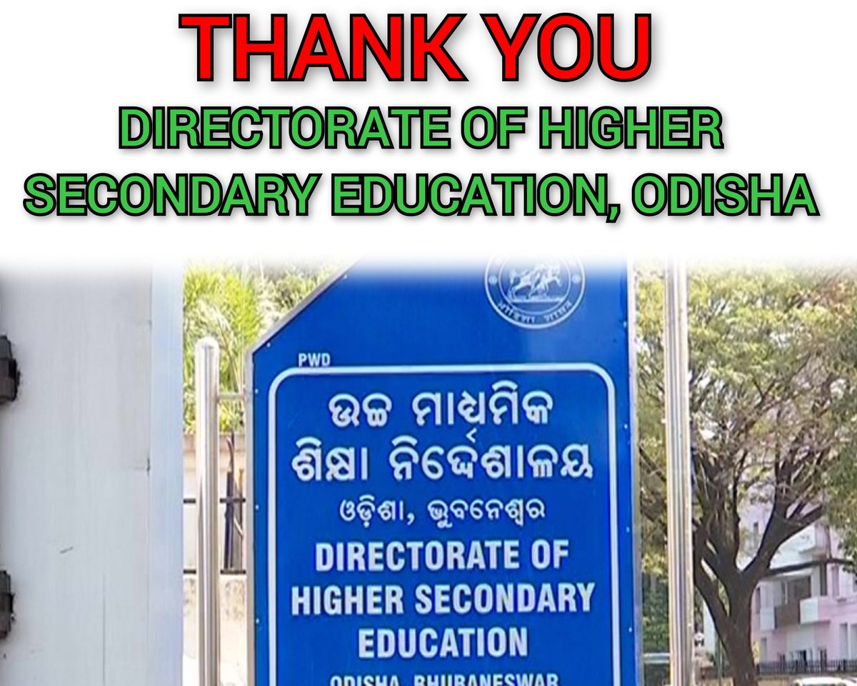 Grateful to the <a href="/SMEOdisha/">EducationOdisha</a> and the #Directorate_of_Higher_Secondary_Education for the smooth and successful conduct of the PGT Counselling. Your efforts in ensuring a transparent and efficient process are truly commendable.
#ThankYou 
<a href="/CMO_Odisha/">CMO Odisha</a>
<a href="/NityanandaBJP/">Nityananda Gond</a>

Regards 
🙏