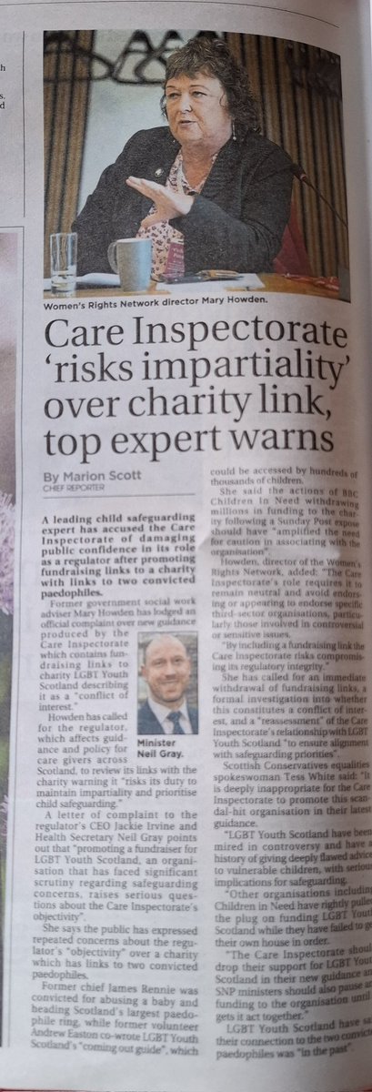 WRNScotland's tweet photo. .@CareInspect promotes gender ideology as if it is best practice while evidence of the harms it causes continues to mount They are so indoctrinated they have forgotten they should be impartial & not promote a LGBTYS fund raiser Even Children in Need realised what a risk they are as an organisation 
Excellent ✍️ @ladymcbeth2