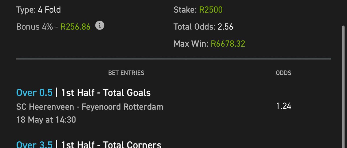 Let’s boom 🔥🔥🔥🔥👊

⚽️:betting code: 03-230224

⚽️:If you don’t have Easybet  account👇

⚽️:Use my  promo code to register and get R50 Sign Up Bonus (promo code: Z50)

⚽️: Link to register:ebpartners.click/o/t4jnLs 
 
⚽️: 18+ T&amp;Cs Apply.