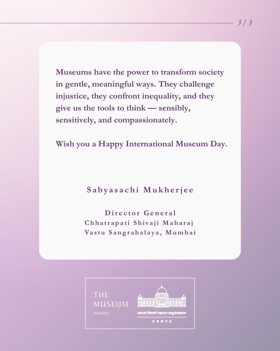 Happy International Museum Day.

#InternationalMuseumDay2025
#CSMVSMumbai #MuseumDay2025
#museumindia #MuseumsMatter