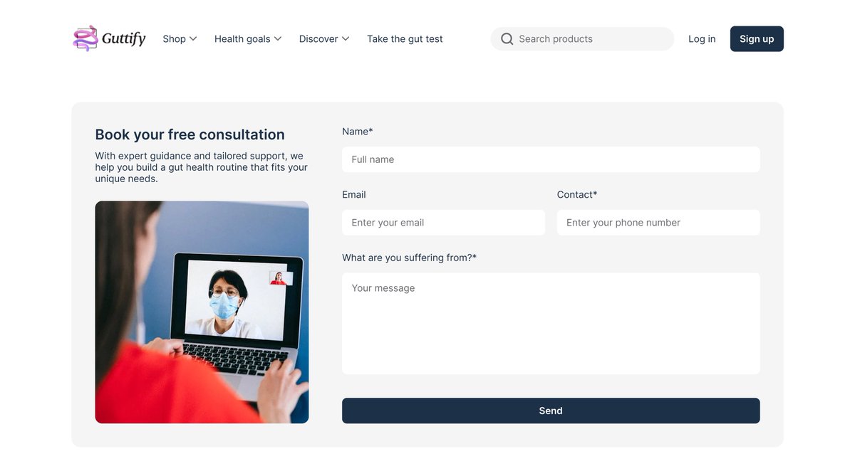 Reimagining Guttify's free consultation experience to build trust and drive conversions
#productdesign #userexperience #UI