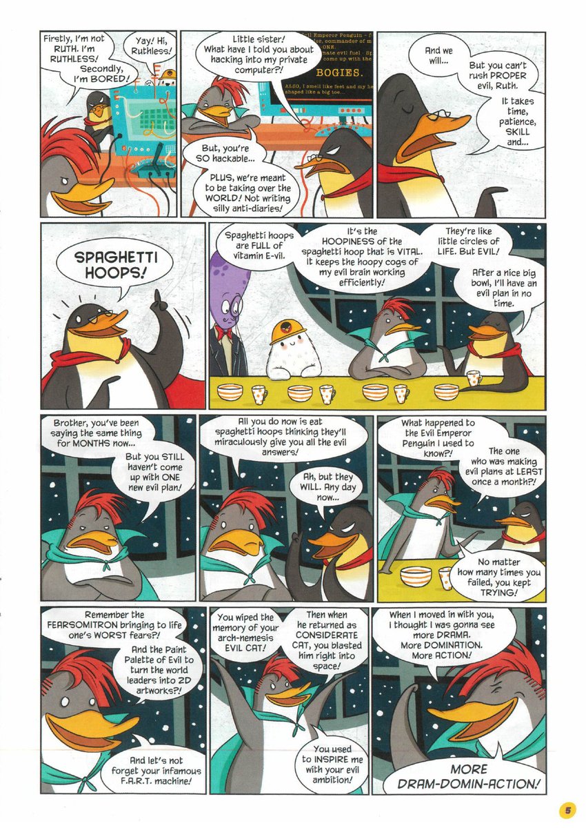 Evil Emperor Penguin, as discussed in episode 20 of The Funny Comics Fan Club - available in all good newsagents and wherever you get your podcasts! 
(by Laura Ellen Anderson )
podbean.com/eas/pb-6iizp-1…