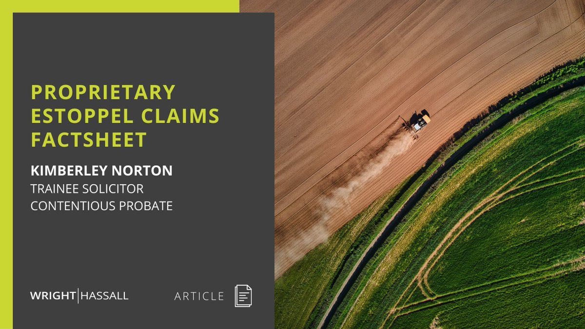 This article explains how Proprietary Estoppel works, the types of situations it commonly arises in, how such claims are brought and defended, and highlights key legal Proprietary Estoppel authorities. wrighthassall.co.uk/knowledge-base…

#ProprietaryEstoppel #InheritanceDisputes