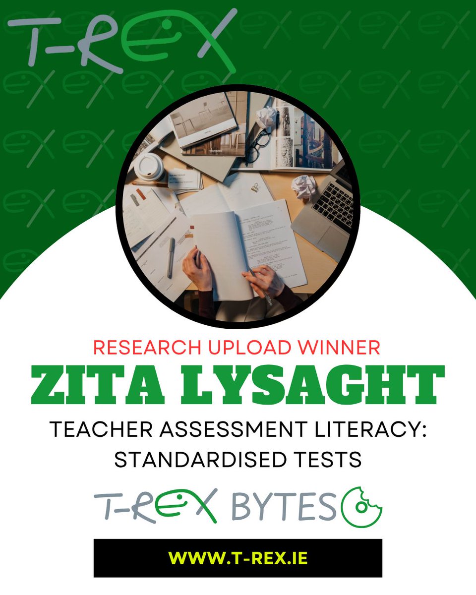 🎉 Congrats to Zita Lysaght, winner of the T-REX Raffle for her Byte on Teacher Assessment Literacy: Standardised Tests!
Thanks to all who shared their educational research!
📥 t-rex.ie
#TREX #EducationResearch #EdCommunity