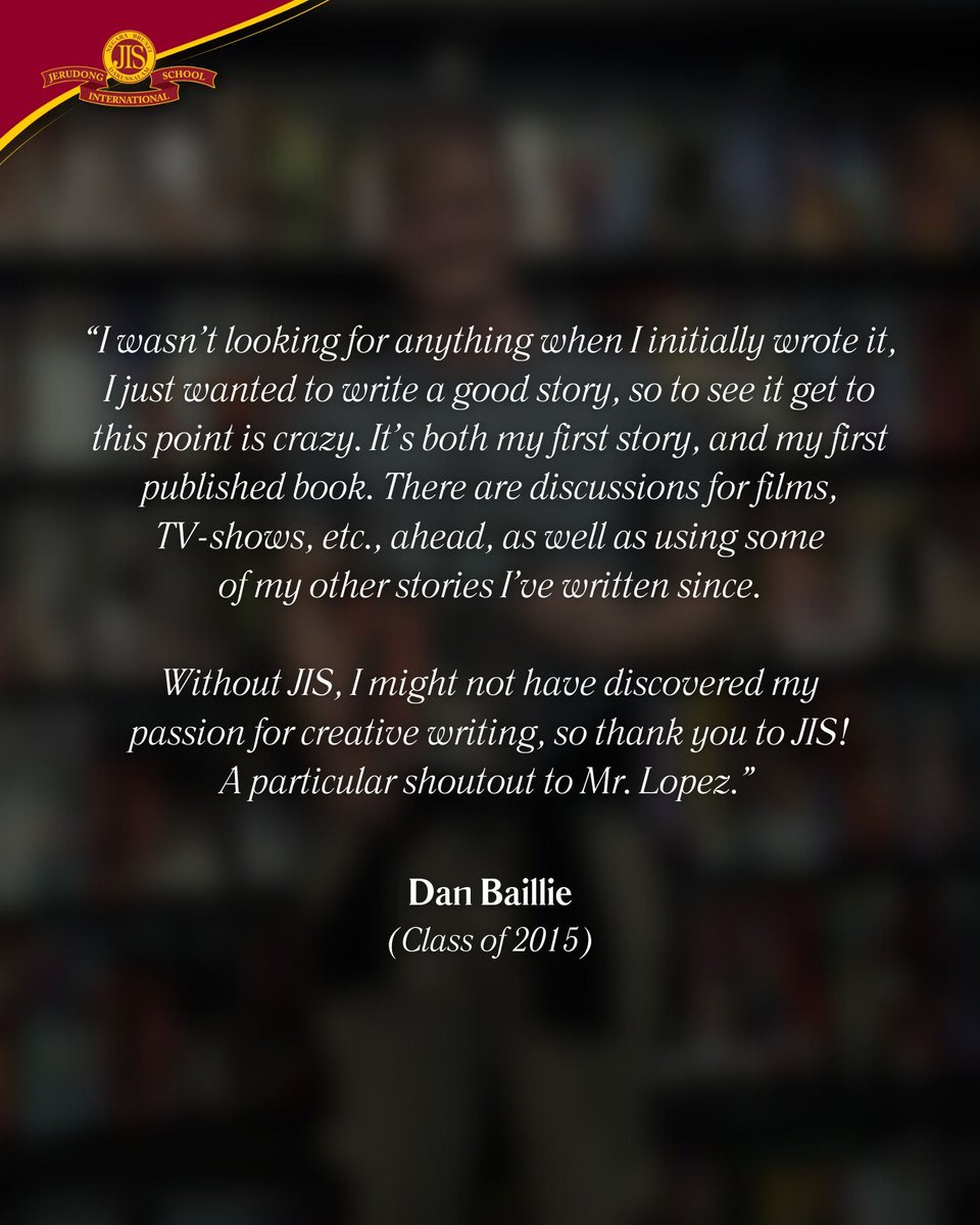 Jerudong International School (JIS) is proud to celebrate Dan Baillie (Class of 2015) for his incredible achievement as the writer of ‘Look Out’, the debut title in the Future of Fear series. Congratulations, Dan! #JerudongInternationalSchool #JISBrunei