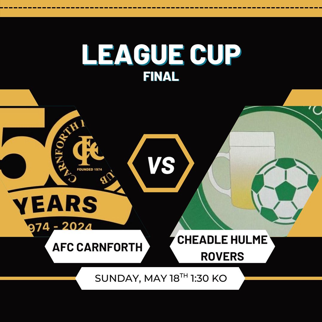 Another Cup final today as we play <a href="/CHRFC_/">CheadleHulmeRoversFC</a> in the League Cup!