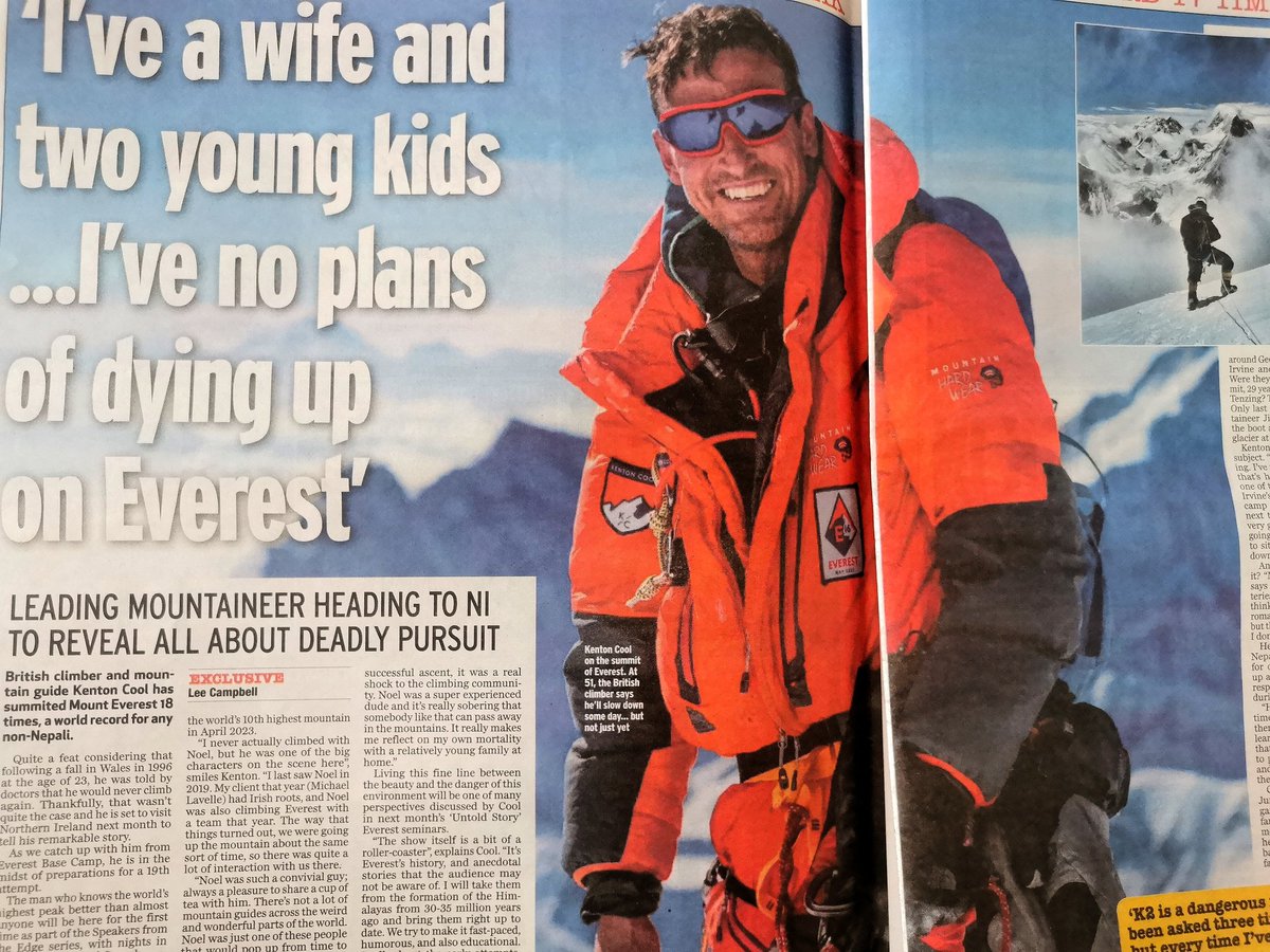 Lee Campbell (@campbell75l) on Twitter photo Congratulations to <a href="/KentonCool/">Kenton Cool</a>, who topped Everest for an incredible 19th time today! I spoke recently to Kenton for today's <a href="/TheSundayLife/">Sunday Life</a> ahead of his Irish tour which includes dates <a href="/TheatreAtMill/">Theatre at The Mill</a> and <a href="/StruleArts/">Strule Arts Centre</a> on 3rd & 4th June. Part of the Speakers from the Edge series Congratulations to <a href="/KentonCool/">Kenton Cool</a>, who topped Everest for an incredible 19th time today! I spoke recently to Kenton for today's <a href="/TheSundayLife/">Sunday Life</a> ahead of his Irish tour which includes dates <a href="/TheatreAtMill/">Theatre at The Mill</a> and <a href="/StruleArts/">Strule Arts Centre</a> on 3rd & 4th June. Part of the Speakers from the Edge series