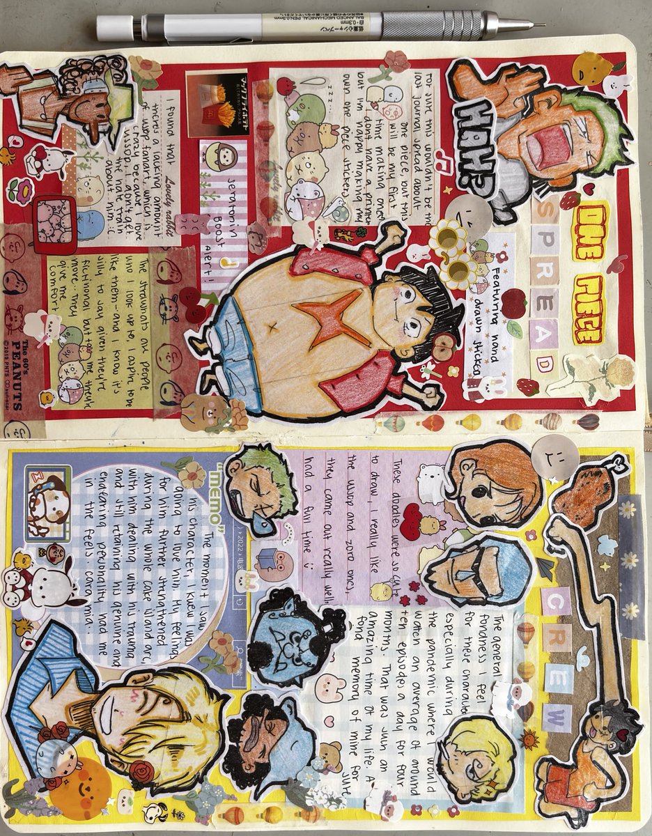 m_tryx's tweet photo. been a long time coming for this journal entry o(^_-)O  – though its more on scrapbooking with the amount of stickers I did ;p – .. I love one piece with my whole heart 💌 https://t.co/fgf96rMIGB