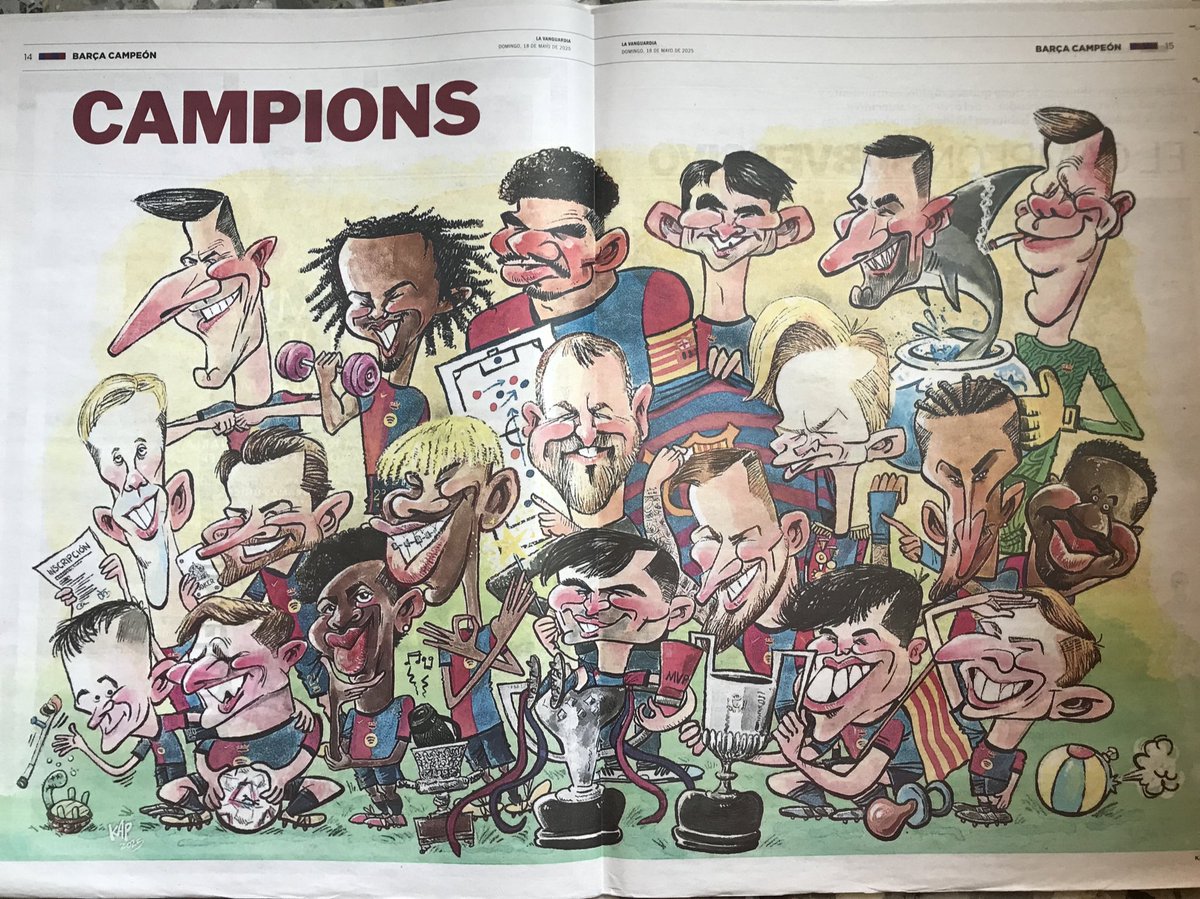 Sí. Avui a La Vanguardia surt això que he dibuixat del Barça…
