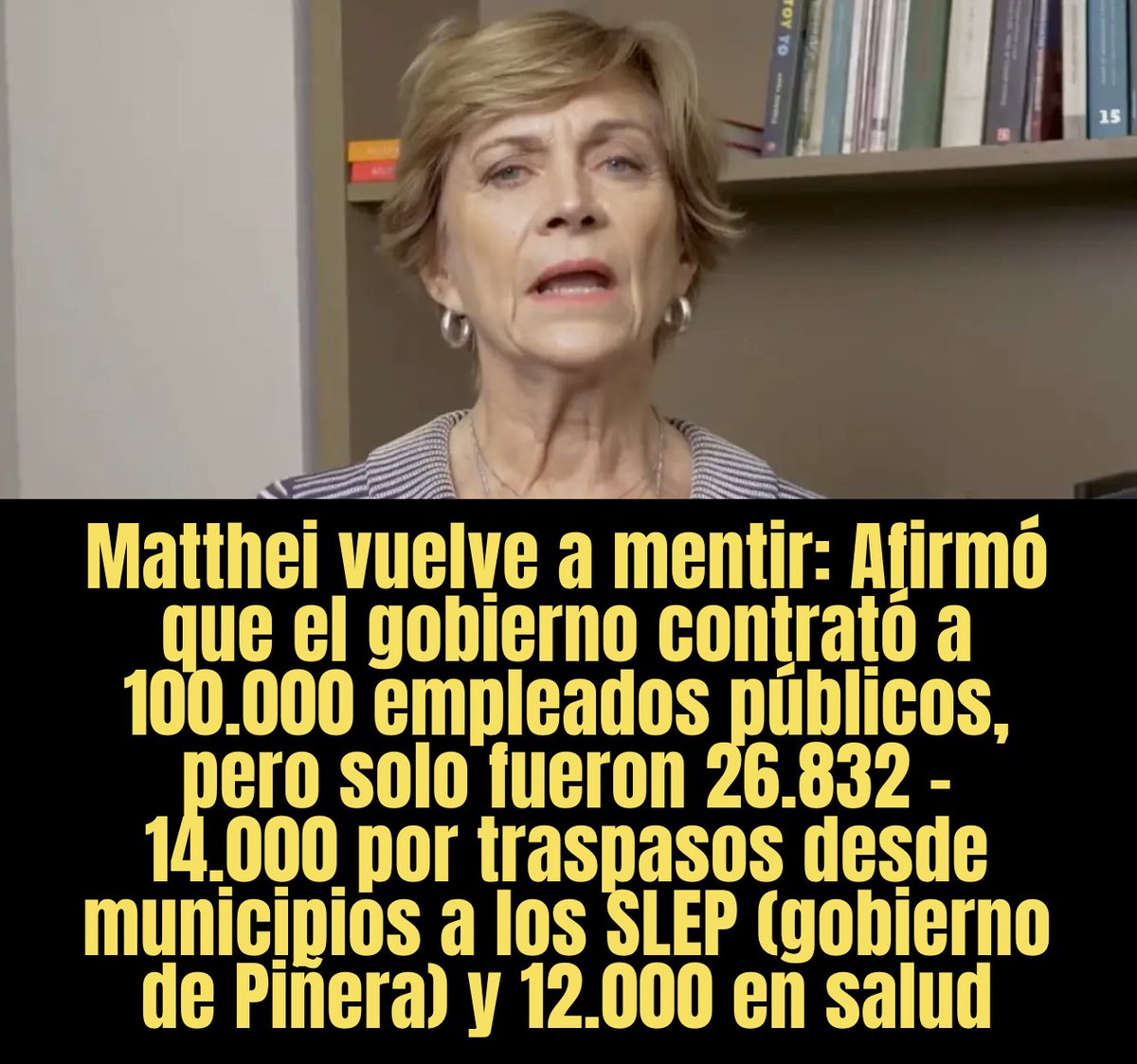 Matthei insiste en una cifra falsa, ya desmentida por datos oficiales.
