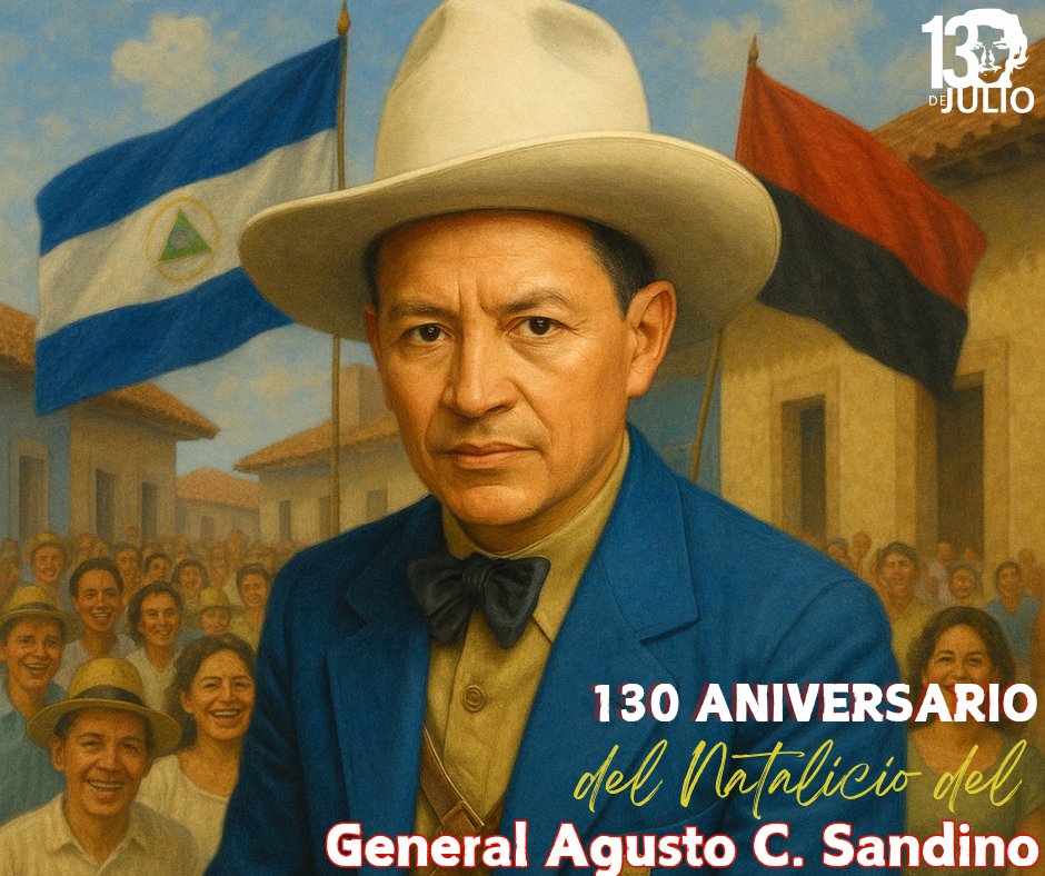 Hoy conmemoramos los 130 años del natalicio de Augusto C. Sandino, héroe nacional y símbolo de dignidad y lucha antimperialista. Su legado vive en cada paso por la justicia y la libertad.
¡SANDINO VIVE, LA LUCHA SIGUE!
🇳🇮🖤❤️
#SomosUNAN
#NicaraguaEnRevolución
#4619SiempreMásAllá