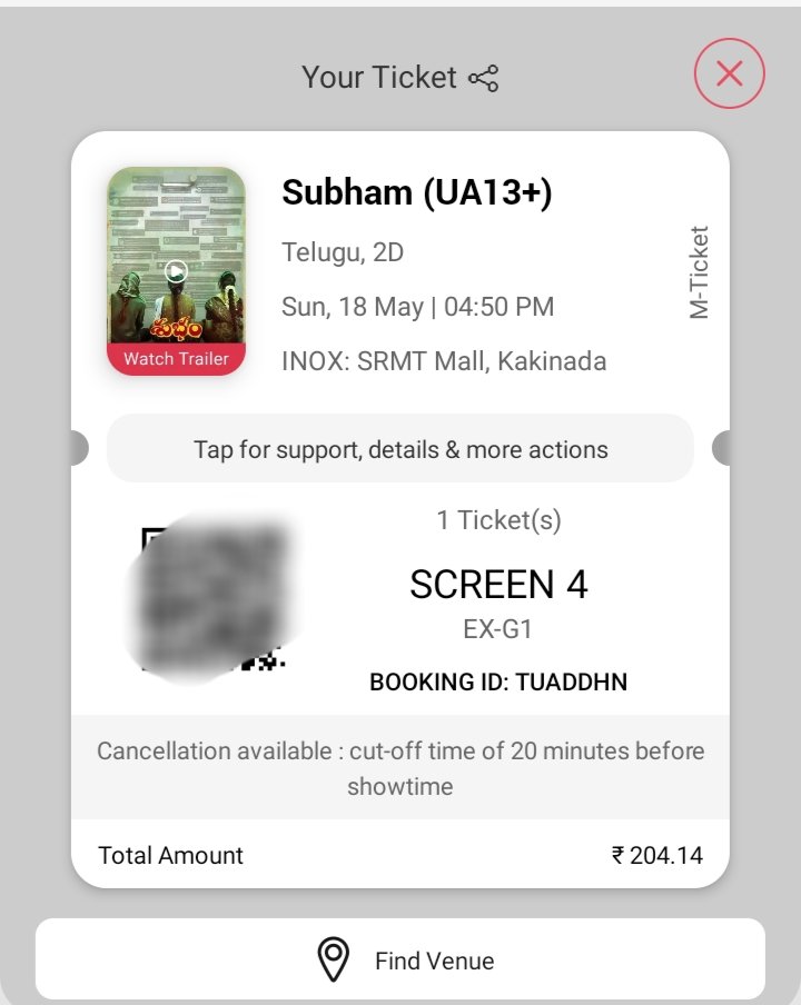 rupesh_Kakinada's tweet photo. Watching #Subham to be honest I don't like horror comedy genre at all but still I'm watching this only because of two reasons
1) it is produced by Thalaivi #Samanthahot
2)#Samantharuthprabhu has done a special appearance in it https://t.co/R9cGKBnujx