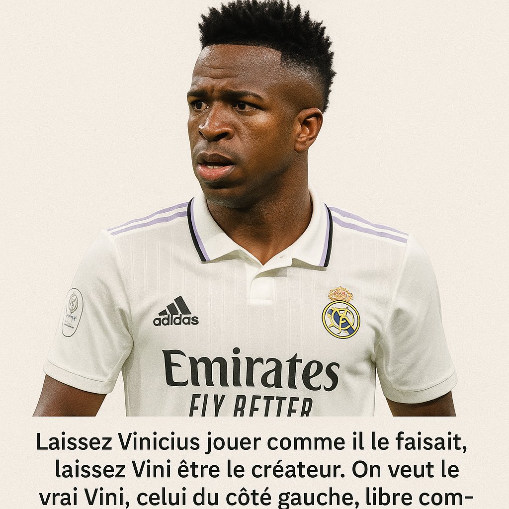 CLondou's tweet photo. #LaissezViniCréer #RealMadrid #ViniJr #ligua 
Laissez Vinicius jouer comme il le faisait, laissez Vini être le créateur. On veut le vrai Vini, celui du côté gauche, libre comme avec KB9. Ce Vini nous manque tous. https://t.co/FNlQ5ZtunV