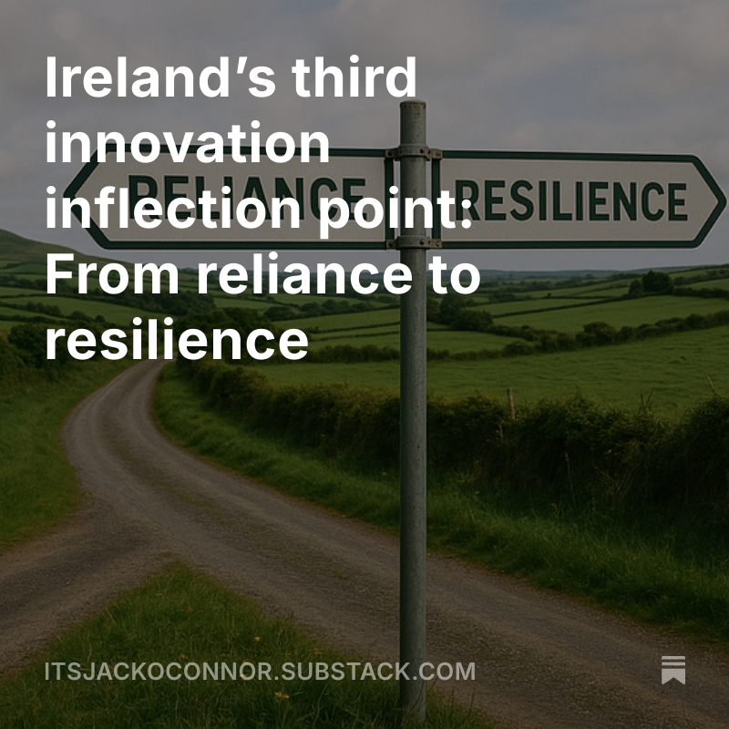 Jack O'Connor (@itsjackoconnor) on Twitter photo Third instalment exploring the evolution of Ireland’s innovation system.
Lots to cover here, with a spotlight on <a href="/DeptofFHed/">Department of Further and Higher Education</a>, <a href="/Researchirel/">Research Ireland</a>, and Innovate For Ireland ,as Ireland charts a path between global shifts and homegrown ambition.
substack.com/home/post/p-16… Third instalment exploring the evolution of Ireland’s innovation system.
Lots to cover here, with a spotlight on <a href="/DeptofFHed/">Department of Further and Higher Education</a>, <a href="/Researchirel/">Research Ireland</a>, and Innovate For Ireland ,as Ireland charts a path between global shifts and homegrown ambition.
substack.com/home/post/p-16…