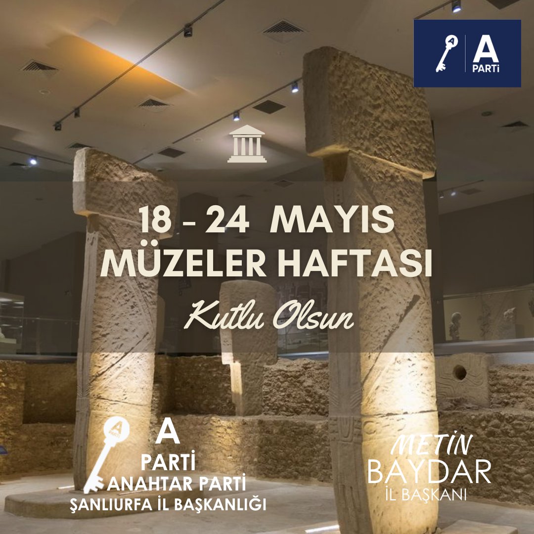 Anahtar Parti Şanlıurfa İl Başkanlığı (@aparti63) on Twitter photo Anahtar Parti Şanlıurfa İl Başkanlığı olarak, kültürel mirasımızın korunmasında büyük rol oynayan müzelerimizin önemine dikkat çekiyor, Müzeler Haftası’nı kutluyoruz.
<a href="/anahtarparti/">Anahtar Parti</a>
<a href="/yavuzagiraliog/">Yavuz Ağıralioğlu</a>
<a href="/metinbaydar63/">Metin BAYDAR</a> Anahtar Parti Şanlıurfa İl Başkanlığı olarak, kültürel mirasımızın korunmasında büyük rol oynayan müzelerimizin önemine dikkat çekiyor, Müzeler Haftası’nı kutluyoruz.
<a href="/anahtarparti/">Anahtar Parti</a>
<a href="/yavuzagiraliog/">Yavuz Ağıralioğlu</a>
<a href="/metinbaydar63/">Metin BAYDAR</a>