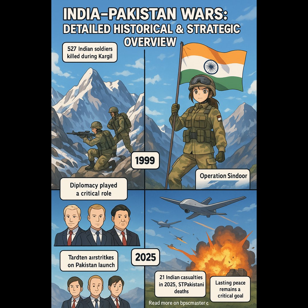 bpscmaster's tweet photo. India-Pakistan Wars: Detailed Historical & Strategic Overview
From the first war in 1947 to the latest 2025 cross-border operation
Read the complete article now on ๐
๐https://t.co/Pnf7saKfFb
#IndiaPakistanWar #OperationSindoor #KashmirIssue #UPSC2025 #BPSCPrep #bpscmaster https://t.co/LnP8b20BoR